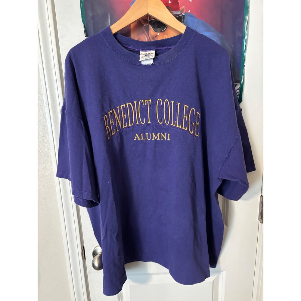 Vintage Oarsman 913 Benedict College Alumni Shirt Purple Embroidered Mens XL USA